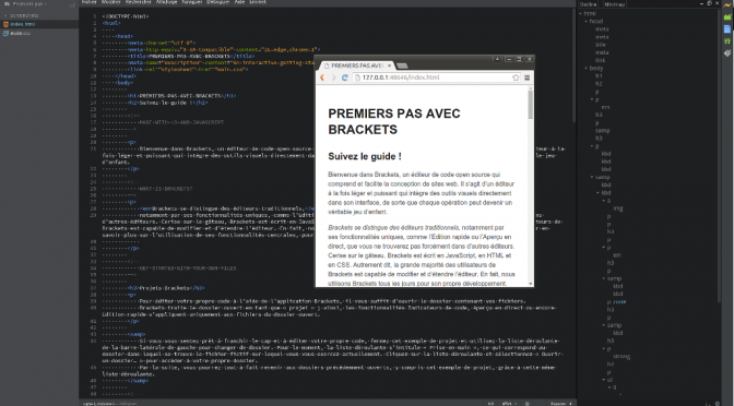 Brackets -Un éditeur open source à la page du web-design.